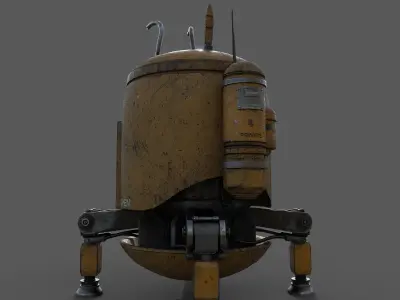 Construction Machine Robot Low-poly 3D model