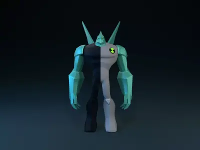  Low Poly Ben 10 diamondhead Model  3D model