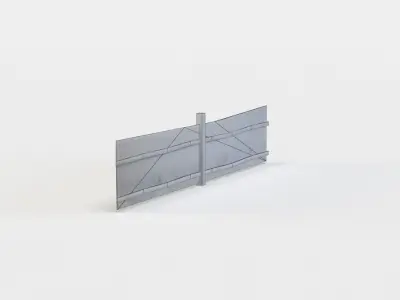 Fence segment Low-poly 3D model