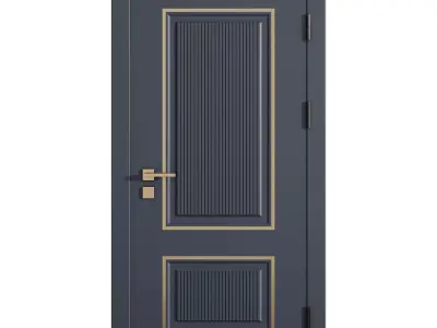 Interior door 8 Low-poly 3D model