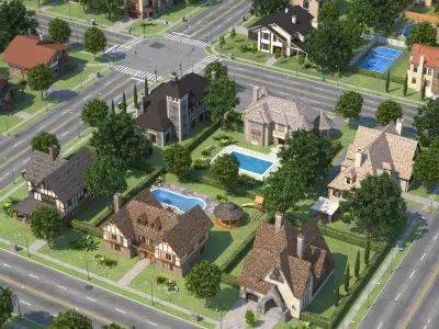 City Town 2 Low-poly 3D model