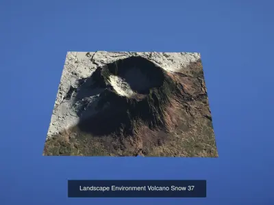 5 Landscape Environment Volcano Snow Volume 08 3D Model Pack