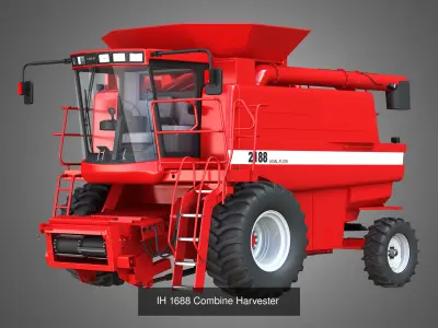 Combine Harvesters  4 in 1 3D Model Pack