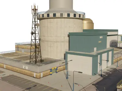 Nuclear Power Plant  3D model 3D model