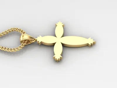 Light Gold 18K Cross Pendant 1CP061 3D print model