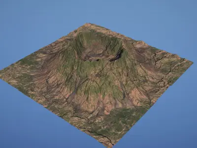 Landscape Environment Volcano Snow 02 Low-poly 3D model