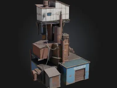 Industrial Stacks  Towering Vents of Heavy Industry 3D model