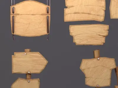 FANTASY Sign pack Free low-poly 3D model