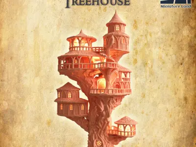 Grand Treehouse Tabletop Terrain 28 MM 3D print model