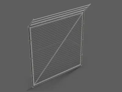 Wire Chain Link Fence Low-poly 3D model