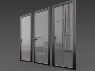 Glass doors pack Free 3D model