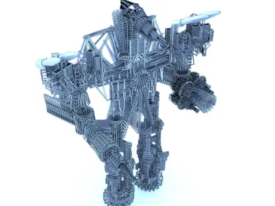 Robot Cyborg SciFi Game Character 3D model