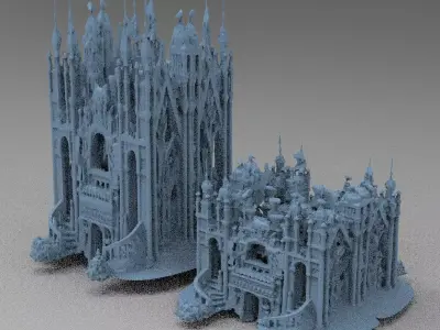 Ancient Culture Ruins 2 versions 3D model