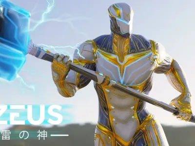 LOW POLY ROBOT - ZEUS GOD OF SKY - THE TRINITY  Low-poly 3D model