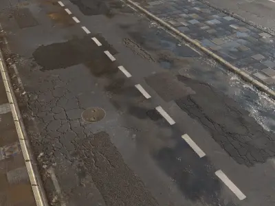 REALISTIC STREED ROAD PBR TEXTURE - SEAMLESS Texture