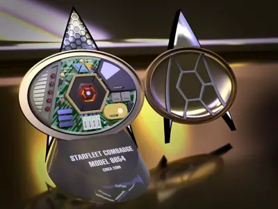 Star Trek TNG Combadge 8654 - With Internals 3D model