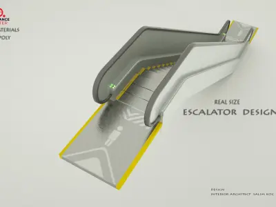 ELEVATOR 3D MODEL LOW POLY escalator design Low-poly 3D model