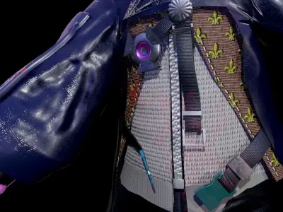 Cyber hunter Low-poly 3D model