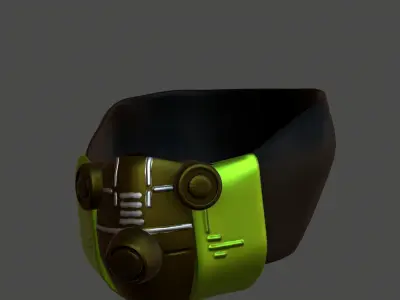 Gas mask helmet 3d model scifi Low-poly  Low-poly 3D model 224