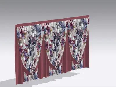 Curtain Low-poly 3D model