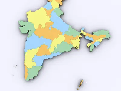 Map of India 3D model