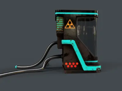 Sci-Fi Teleportation Capsule V1 - 04 Low-poly 3D model