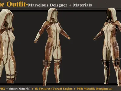 Sci-Fi Outfit-MD-Clo3d-Smart Material- Textures-OBJ-FBX 3D model