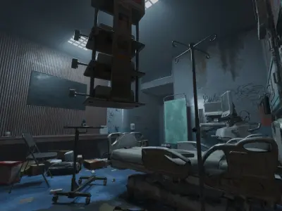 Patient Room Graffity Concept Low-poly 3D model