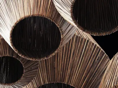 Lamp barrel big rattan n6 3D model