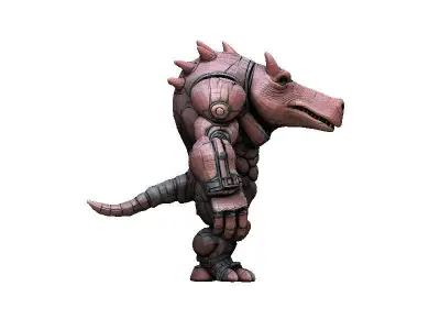 Hippotamus Cyborg Low-poly 3D model