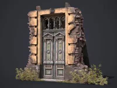 Old Door Low-poly 3D model