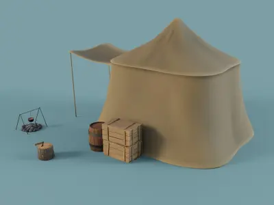 Camp Tier 3 Low-poly 3D model