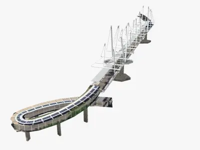 Kurilpa Bridge Low-poly 3D model