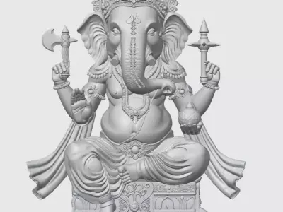 Ganesha on the Throne of Abundance 3D print model
