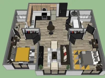 VRAY READY FLOOR PLAN 03 3D model