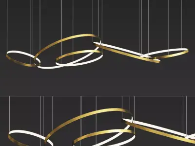 Gold Ring Chandelier 3D model