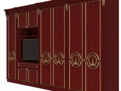 Classic Wardrobe Furniture 0401 Wood Low-poly 3D model