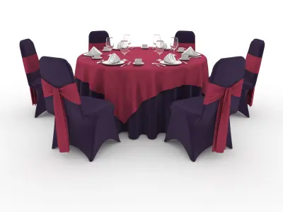 Collection Banquet Table and Chair 19 3D Model Pack