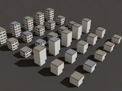 Cartoon Building Low Poly Building I 30 Variant Low-poly 3D model