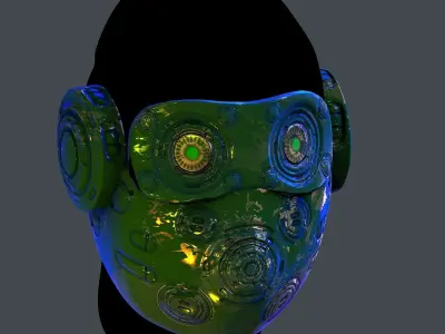 Gas mask helmet scifi Low-poly character art game space Low-poly Low-poly 3D model shop