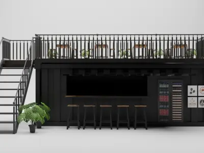 COUNTANER TYPE CAFE DESIGN 3D model