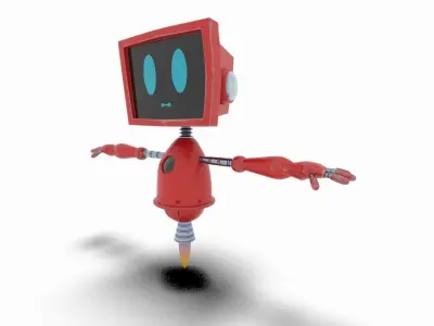 Cute Robot 01 Low-poly 3D model