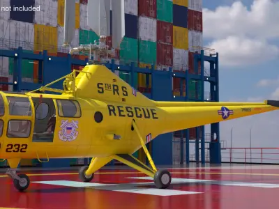  Search and Rescue Helicopter Sikorsky H-5 Rigged 