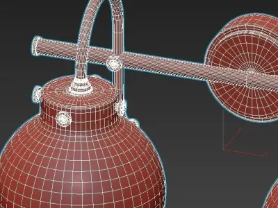 RETRO GLASS GLOBE BATH LIGHT - 2 LIGHT 3D model