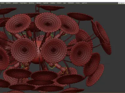Sputnik Glass Perforated Lens Low-poly 3D model