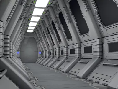 Sci Fi Corridor  3D model 29