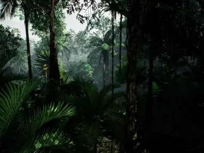 tropical forest pack for game ready Low-poly 3D model