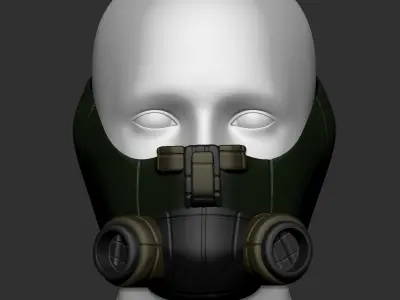 gas mask helmet scifi high poly sculpt 3d printable  3D model 2