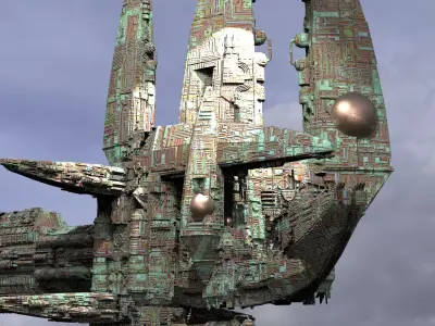 Wraith Alien Architecture Kit bash 1 3D model