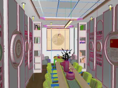 Complete scene of lounge Party member activity room 3D model